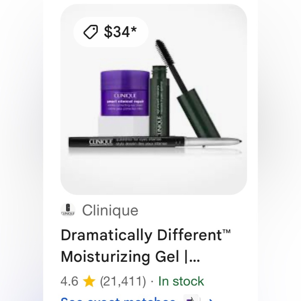 Clinique Smart Repair Cream, Mascara, and Black Eyeliner Trio - Picture 2 of 2